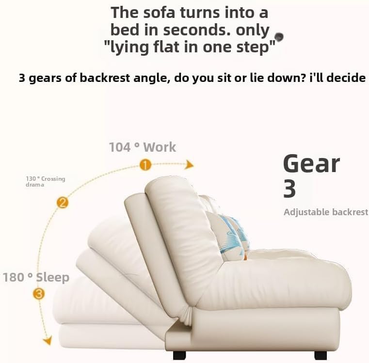 Aroma Homes Modern 3-Seater Convertible Sofabed - Brown - Image 4